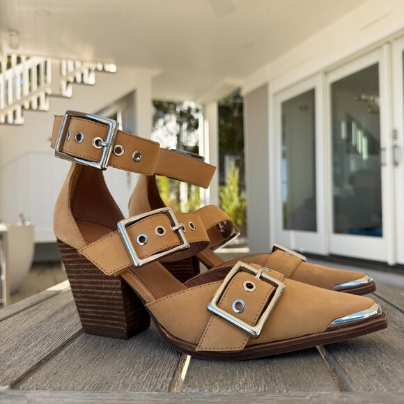 New Jeffrey Campbell x Free People Hendrix Heels Brown 8.5 - Picture 3 of 11